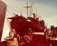Painting, Natives Unloading Ships