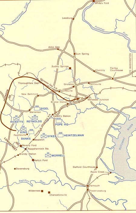 Map, Jackson's &amp; Longstreet's Movements