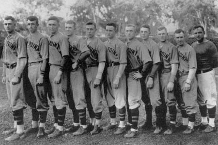 Bradley (second from left) and the West Point baseball team.