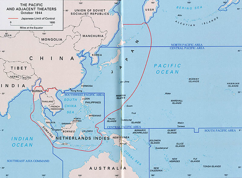 Pacific and Adjacent Theatre October 1944 (map)