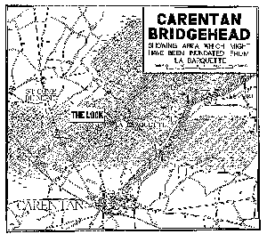 Map, Carentan Bridgehead Area