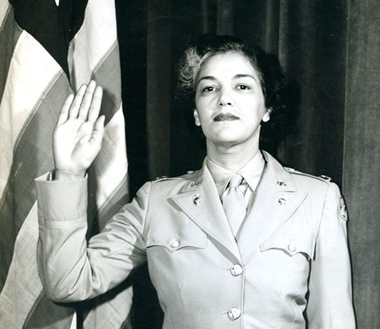 Harriett West Waddy was in the first class of WAAC Officer Candidate School at Fort Des Moines, Iowa. She served as the WAC Director's advisor on African-American women and was the first African-American women promoted to the rank of major. (Photo courtesy of U.S. Army Women's Museum)