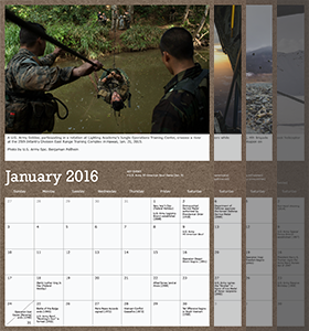 2015 United States Army Year in Photos Monthly Calendar