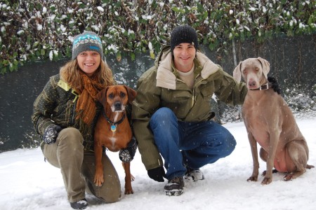 Staff Sergeant Giunta, his wife, and two dogs
