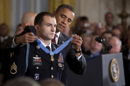 President Barack Obama presents Medal of Honor presented to Staff Sergeant Giunta