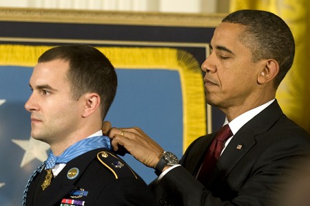 Medal of Honor presented to Staff Sergeant Giunta by President Obama