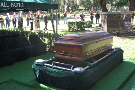 Casket at the Memorial Service