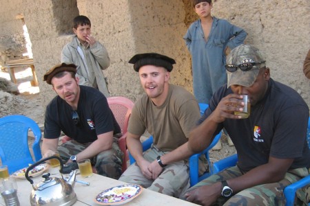 Soldiers finishing up a meal
