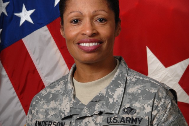 Maj. Gen. Marcia M. Anderson, deputy commanding general of the U.S. Army
Human Resources Command, is the first-ever female U.S. Army
African-American officer to obtain the rank of major general. (Photo Credit: Sally Harding, Ft Knox VI).
