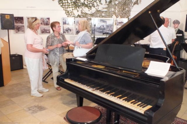 A piano that Elvis Presley played while stationed in Grafenwoehr is on display at the folk museum in Burglengenfeld through Aug. 19.