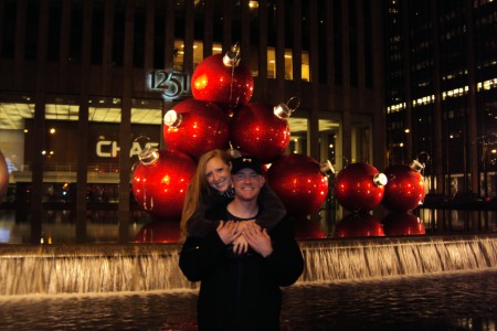 Sgt. Ty Carter and his wife Shannon see the sights in New York City, December 2011. The Carters were in New York to attend the USO Gala, where Ty received a military leadership award.