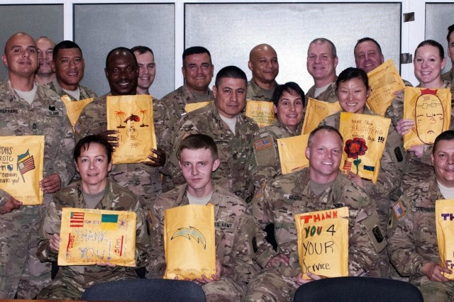 National Guard with packages from JROTC