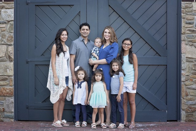 Cassaundra Martinez is seen here with her husband and six children. Martinez, who won the regular Army's military spouse of the year, and Rhiannon Knutson, who is representing the National Guard, are in the running with other branch winners to be called the 2017 Military Spouse of the Year. The winner, which was chosen by online voting earlier this month, will be announced May 12 at a ceremony in Washington, D.C.