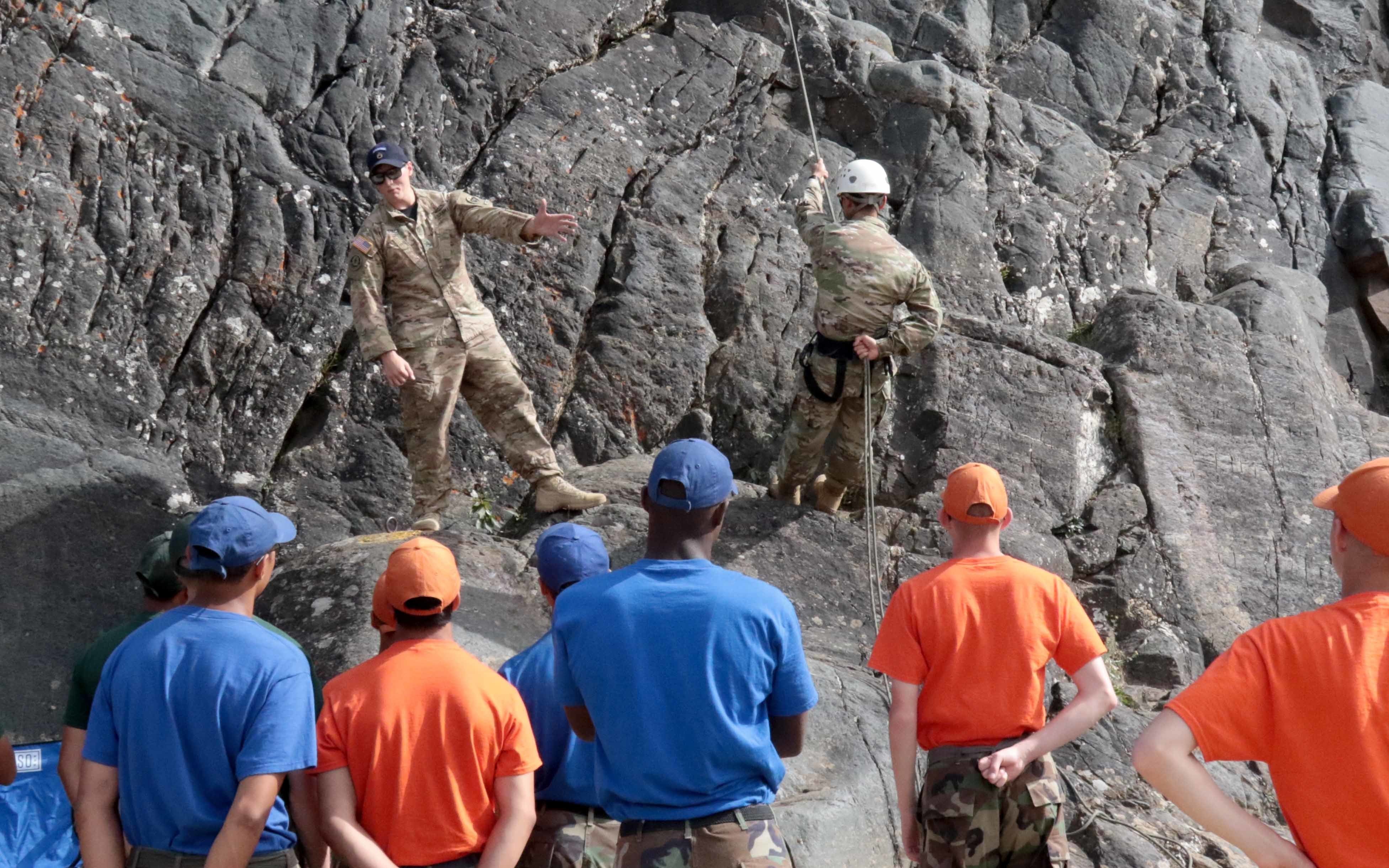 Eielson JROTC cadets learn basic mountaineering at Black Rapids