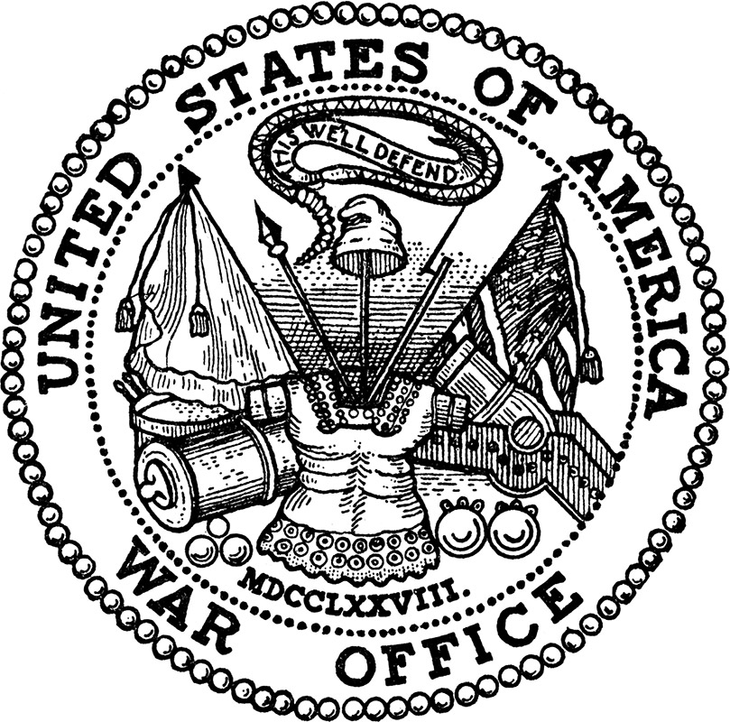 The former seal of the now-defunct U.S. Department of War. It is now used as the seal of the Department of the Army.