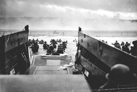 The first wave. 16th Infantry Regiment, 1st Infantry Division lands on Omaha Beach