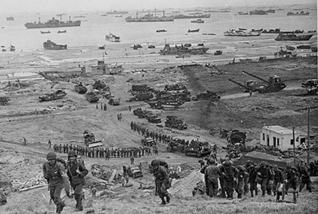 The build-up of Omaha Beach.