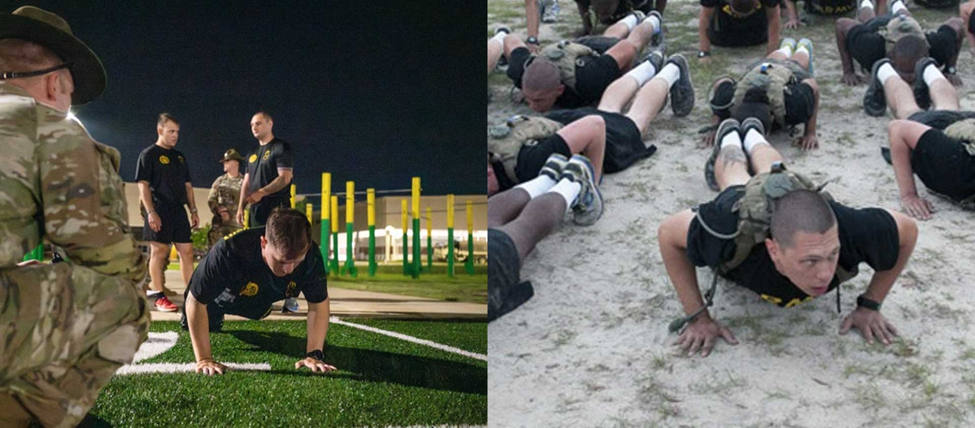 U. S. Army drill sergeants in action background image