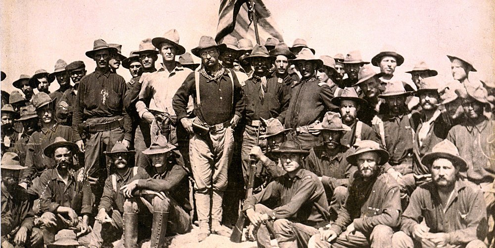 Col. Theodore Roosevelt with the Rough Riders.