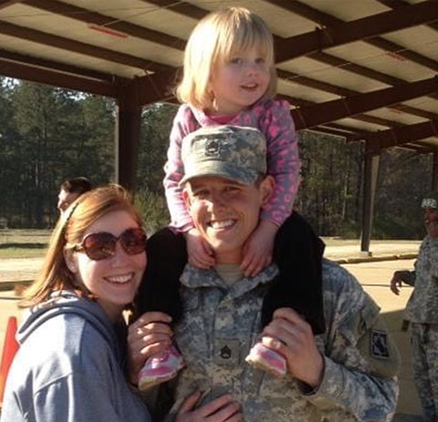 The Celiz family poses for a photo at Airborne School, Fort Benning, Ga. in 2013. (Photo courtesy of Katie Celiz)