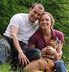 Staff Sergeant Giunta, his wife and their dog.