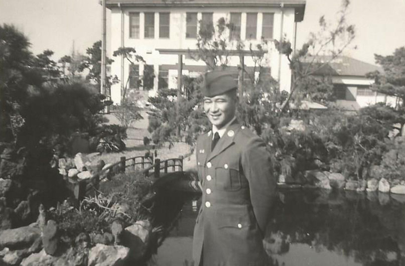 Staff Sgt. Edward Kaneshiro poses for a photo at Yokohama Port, Japan in 1959. (Photo provided by Naomi Kaneshiro)