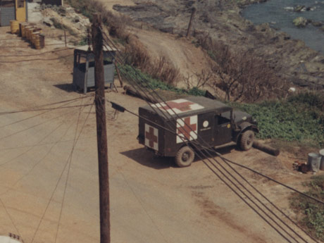 The 91st Evacuation Hospital and living quarters along the China Sea, 1969. (Photo courtesy of James C. McCloughan)