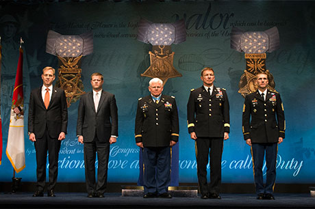 Retired Capt. Gary M. Rose is inducted into the Pentagon’s Hall of Heroes, in Arlington, Va., Oct. 24, 2017. Rose was awarded the Medal of Honor Oct. 23, 2017, for actions during Operation Tailwind in Southeastern Laos during the Vietnam War, Sept. 11-14, 1970. Then-Sgt. Rose was assigned to the 5th Special Forces Group (Airborne) at the time of action. U.S. Army photo by John Martinez