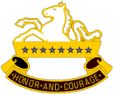 The eight mullets in the 8th Cavalry patch show the regimental number and Cavalry tradition ascribing the origin of the pierced mullet to the rowel of a spur.