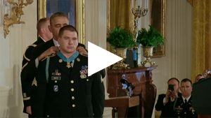 President Barack Obama awarded Kyle J. White, a former active duty Army sergeant, the Medal of Honor. White will receive the Nation's highest honor for his courageous actions while serving as a Platoon Radio Telephone Operator assigned to C Company, ...