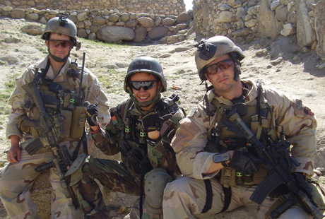 Then-Sgt. Matthew Williams with Staff Sgt. Ronald Shurer II assigned to 3rd Special Forces Group (Airborne), sit outside a small village in Eastern Afghanistan in May 2008. (Photo Courtesy of U.S. Army Master Sgt. Matthew Williams)