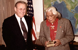 Don Rumsfeld presented Charles Chibitty