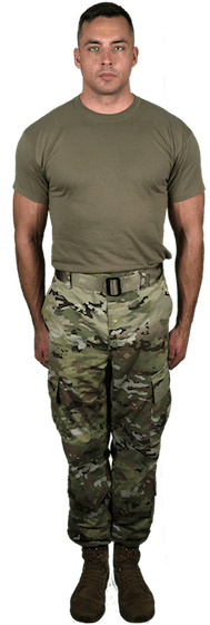 army pant with black shirt