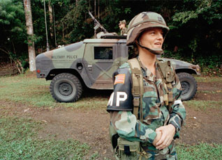 US Army Captain Linda Bray, first woman soldier to command U.S. Troops in combat during Operation Just Cause