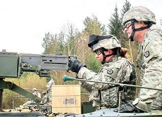 Female Soldier serving in a role previously unopen to women military members