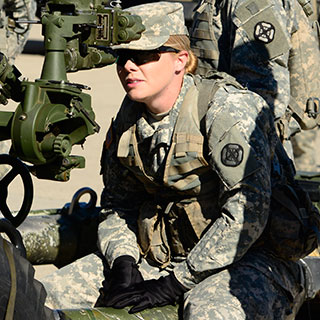 A female soldier in Afghanistan