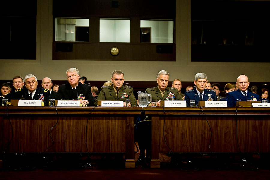 Joint Chiefs testify on Capitol Hill in Washington, DC, on militaries 'Don't Ask, Don't Tell' policy