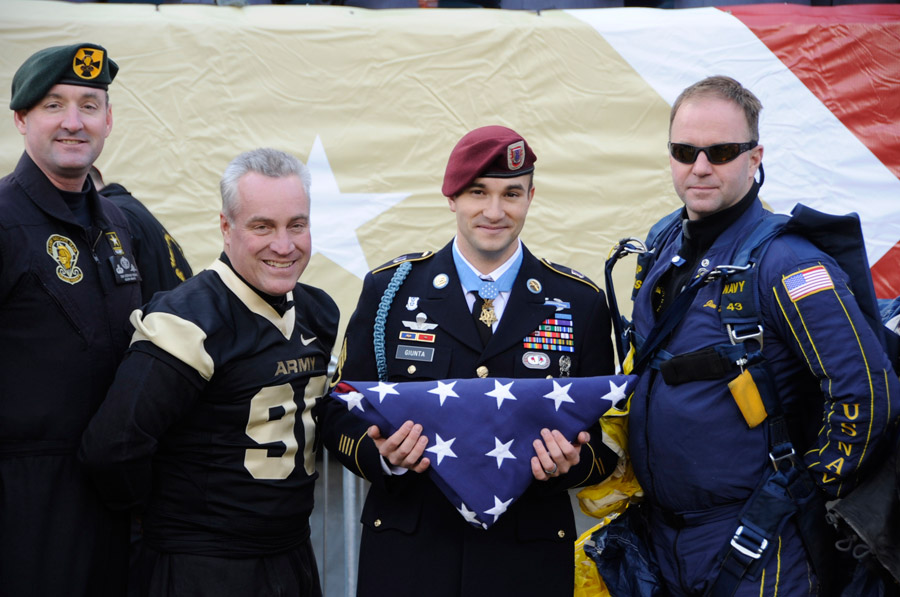 Medal of Honor recipient SSG Salvatore Giunta at 111th Army Navy game