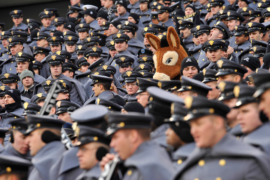 Army West Point Mascot with cadets during 111th Army-Navy Game