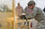 First Lieutenant Presley cuts through door hinges during the thermal breach event of the Best Sapper Competition