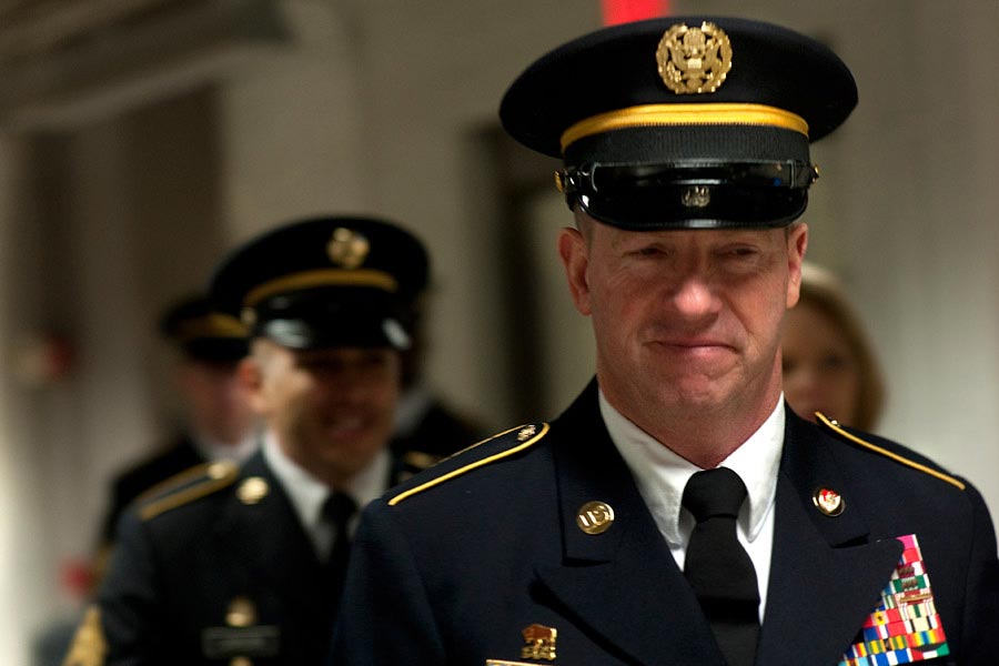 Former Sergeant Major of the Army Kenneth O. Preston at his retirement ceremony