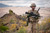 Sergeant First Class Raja Richardson, platoon sergeant with 172nd Infantry Brigade, leads patrol across ridgeline