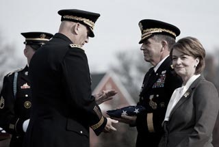 General Raymond T. Odierno, presents General Peter W. Chiarelli, with awards and retirement certificates