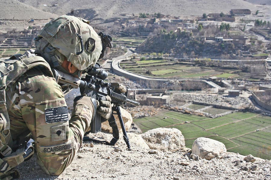 Specialist Michael Scarsbrook surveys the valley below