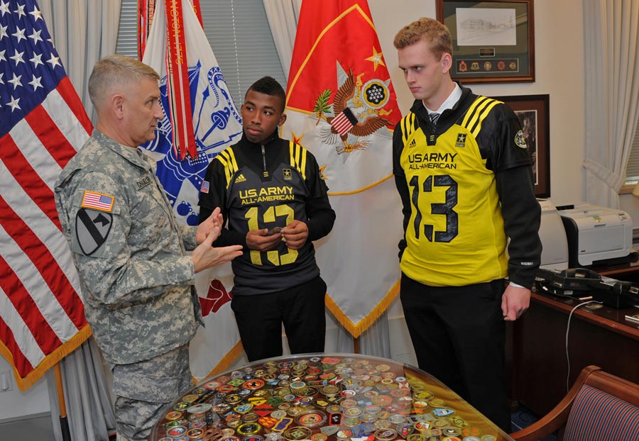 Sergeant Major of the Army Raymond F. Chandler III explains tradition of excellence behind command coins